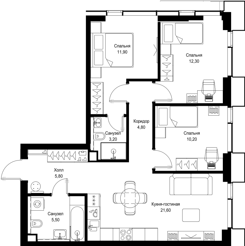 Продажа 2-комн квартиры в новостройке Москва г., Вишнёвая ул.,  к. 6
