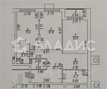 Продажа 3-комн квартиры на вторичном рынке пос. Развилка, 52к2