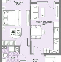 Продажа 1-комн квартиры в новостройке Мистолово д., Большой пр-кт,  к. 2