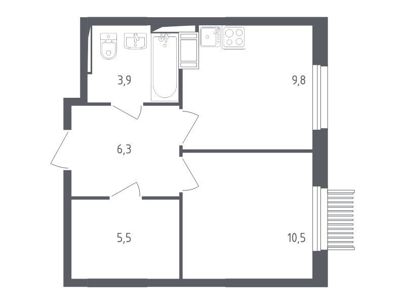 Продажа 1-комн квартиры в новостройке Мытищи г., 1-й Стрелковый пер.,  к. 4.1