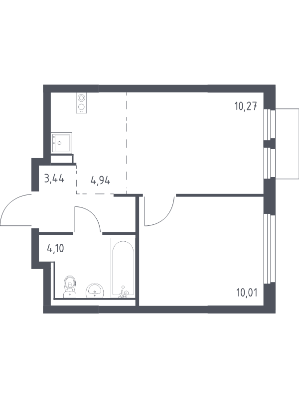 Продажа 1-комн квартиры в новостройке Мисайлово д., Молодежный б-р,  к. 18