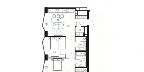 2-комн квартира Садовническая улица,  д. 82