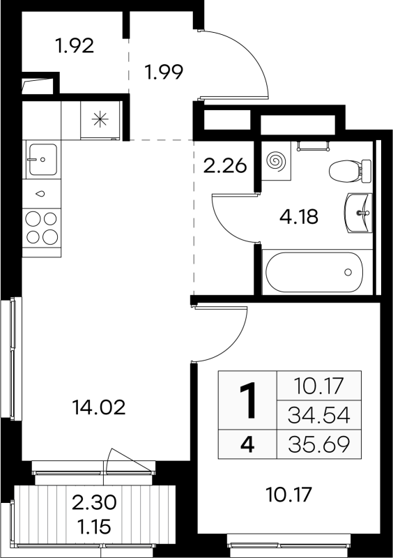Продажа 1-комн квартиры в новостройке Новоселье п., Ольховая ул.,  к. 2