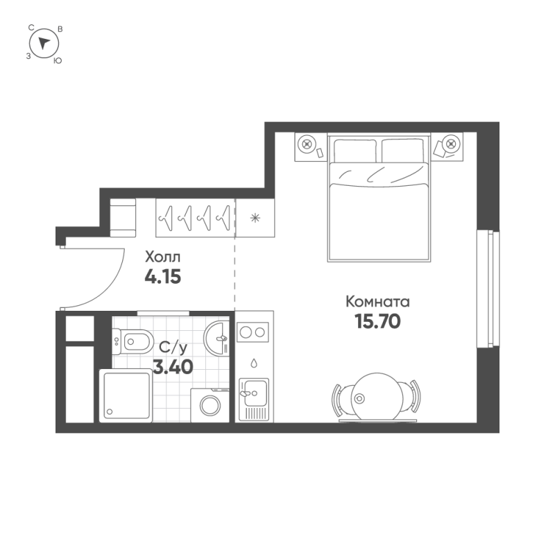 Продажа студии Санкт-Петербург г., Московское ш.,  к. 4
