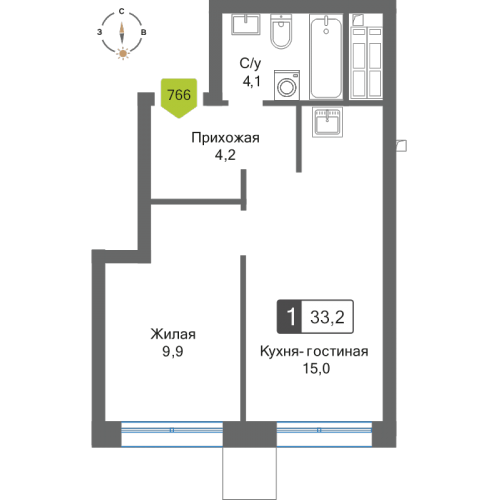1-комн квартира Красногорск г., Черневская ул.,  к. 1