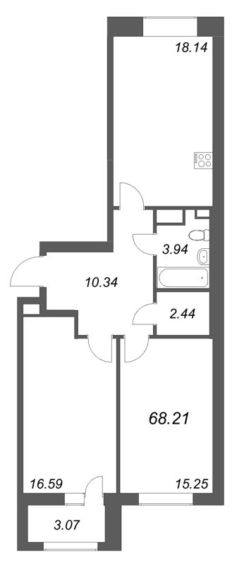 Продажа 2-комн квартиры в новостройке Шушары п., Школьная ул.,  к. 1