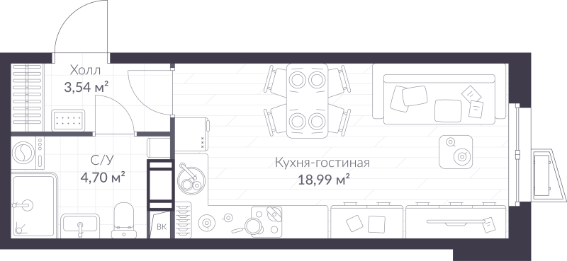 Продажа студии Сертолово г., Дмитрия Кожемякина ул.,  к. 5