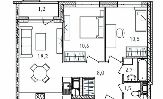 Продажа 2-комн квартиры в новостройке Южный, шоссе Энтузиастов,  д. 80