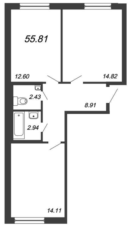 Продажа 2-комн квартиры в новостройке Мурино п., Шоссе в Лаврики ул.,  к. 5