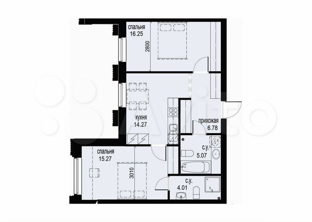 Продажа 2-комн квартиры в новостройке Московский пр-кт,  д. 72 литМ
