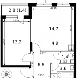 Продажа 2-комн квартиры в новостройке д. Сапроново, д. 1