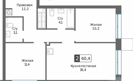 Продажа 2-комн квартиры в новостройке Красногорск, ул Южная,  д. 24