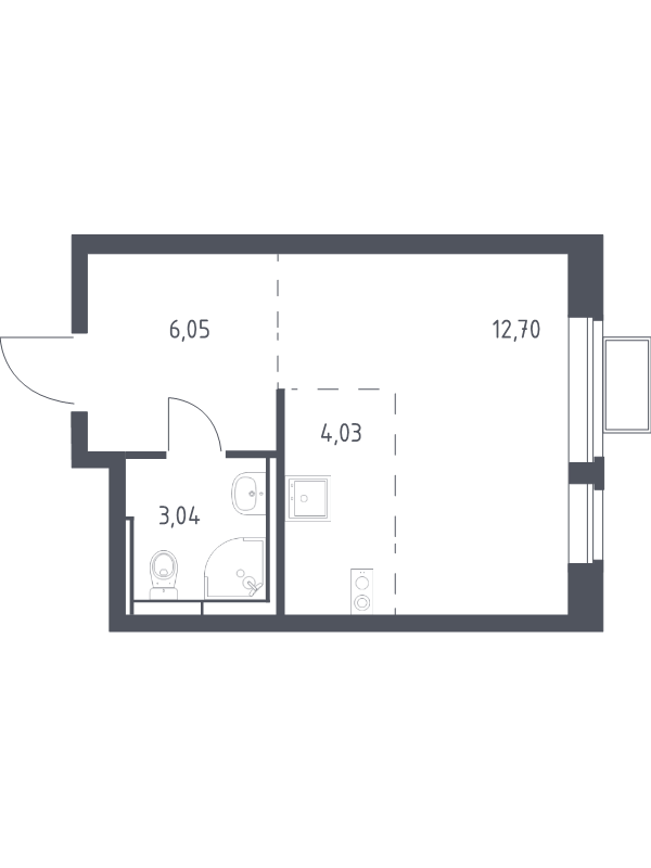 Продажа студии Горки Ленинские пгт, Каширское ш.,  к. 16.2