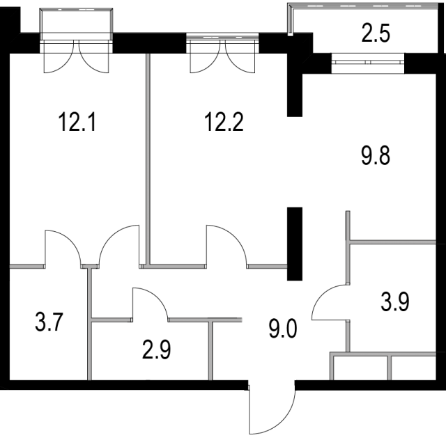 Планировка ЖК Дом 128, 22 м2
