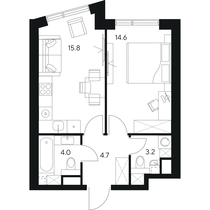 Продажа 1-комн квартиры в новостройке Москва г., Ярцевская ул.,  к. 1