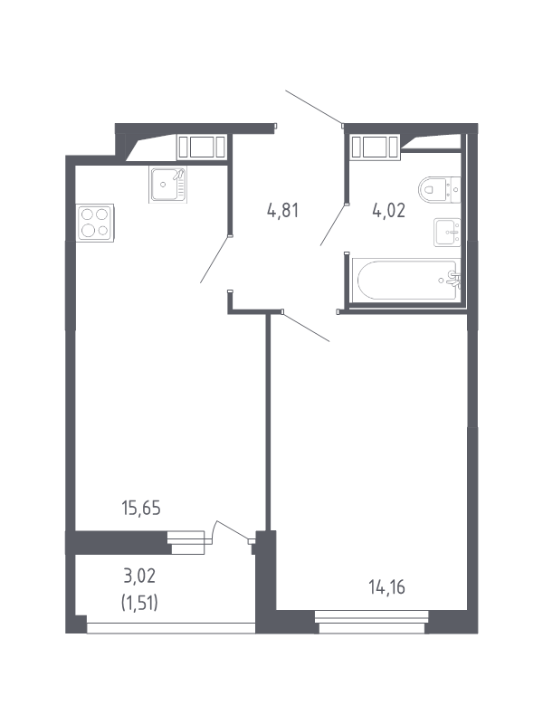 Продажа 1-комн квартиры в новостройке Санкт-Петербург г., 2-я Комсомольская ул.,  к. 7.3