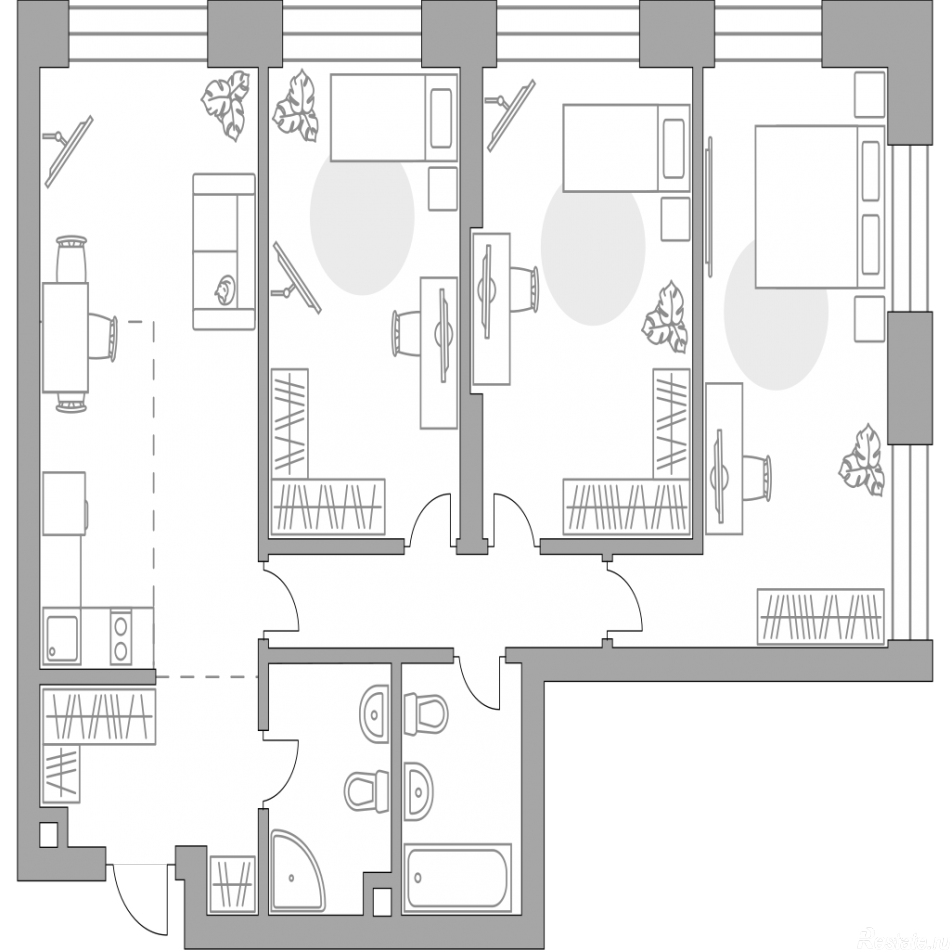 Продажа 3-комн квартиры в новостройке , Дубининская улица, 17