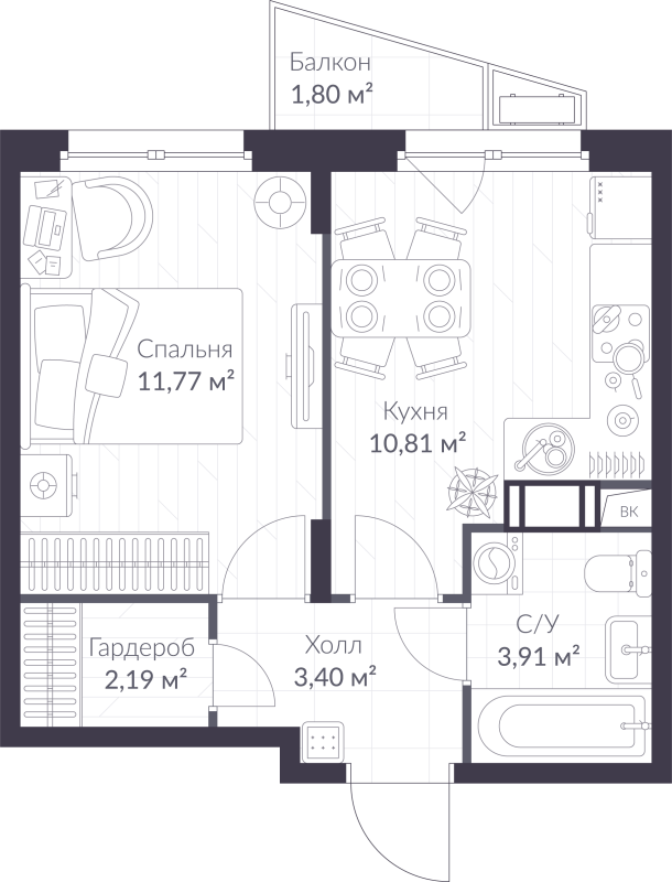 Продажа 1-комн квартиры в новостройке Сертолово г., Дмитрия Кожемякина ул.,  к. 5