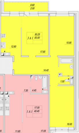 Планировка ЖК Янинский Каскад, 50.25 м2