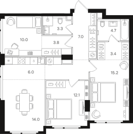 Продажа 3-комн квартиры в новостройке Москва г., Открытое ш., к. 1 Продажа 3-комн квартиры в новостройке Москва г., Открытое ш., к. 1
