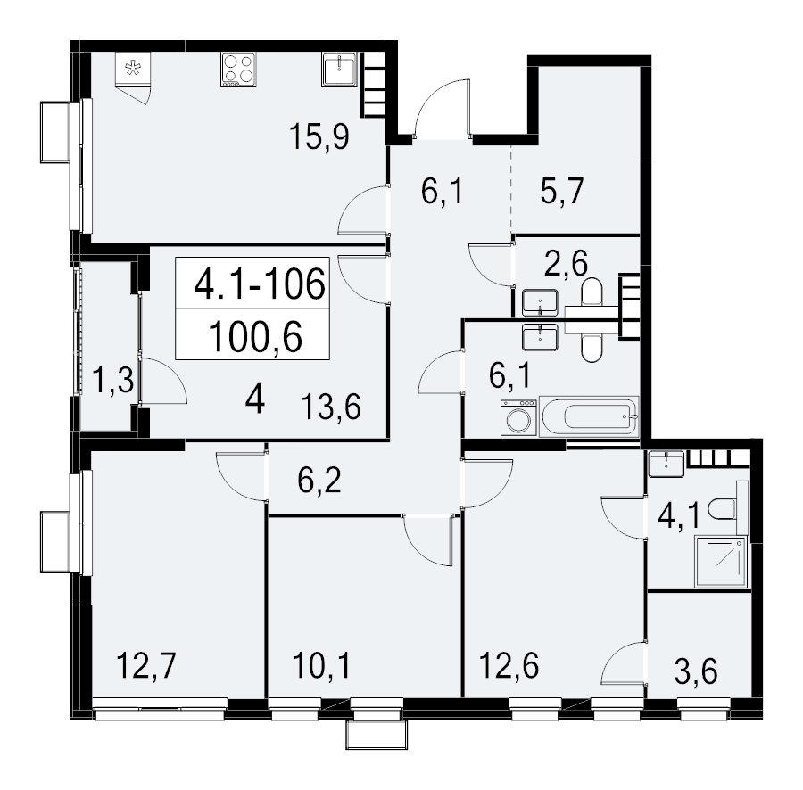 Продажа 4-комн квартиры в новостройке Москва г., Бартеневская ул.,  к. 4.1.1