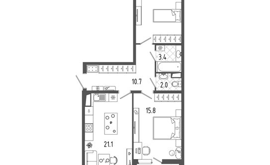 Продажа 2-комн квартиры на вторичном рынке Торжковская улица,  д. 5