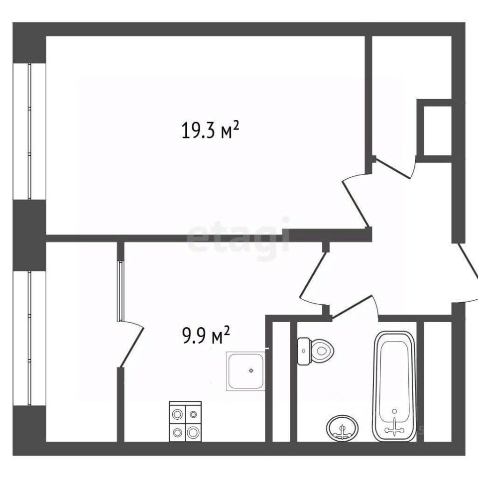 Продажа 1-комн квартиры на вторичном рынке Клинская улица, 2А