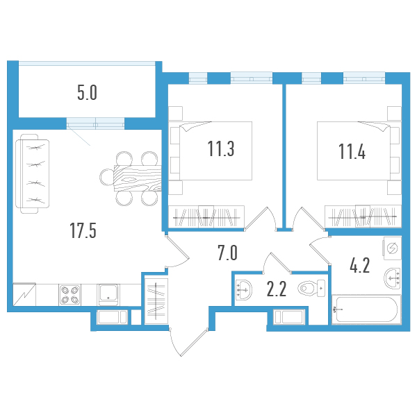 Продажа 2-комн квартиры в новостройке Шушары п., Школьная ул.,  к. 5