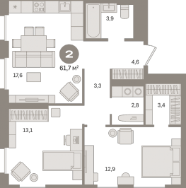 Продажа 2-комн квартиры в новостройке Москва г., Загорьевская ул., к. 2 Продажа 2-комн квартиры в новостройке Москва г., Загорьевская ул., к. 2