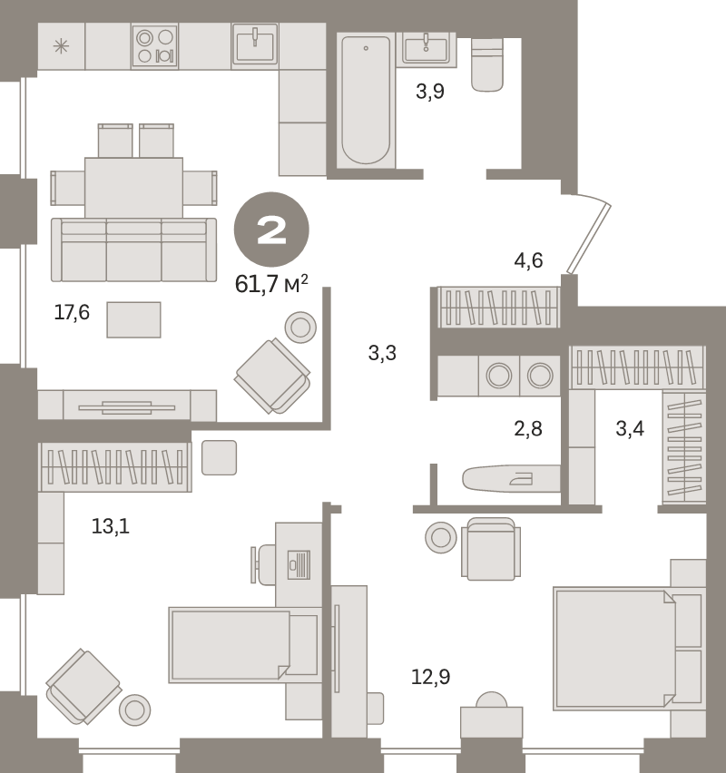 Продажа 2-комн квартиры в новостройке Москва г., Загорьевская ул.,  к. 2