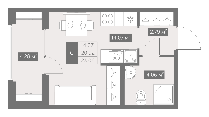 Продажа студии Шушары п., Московское ш.,  к. 4