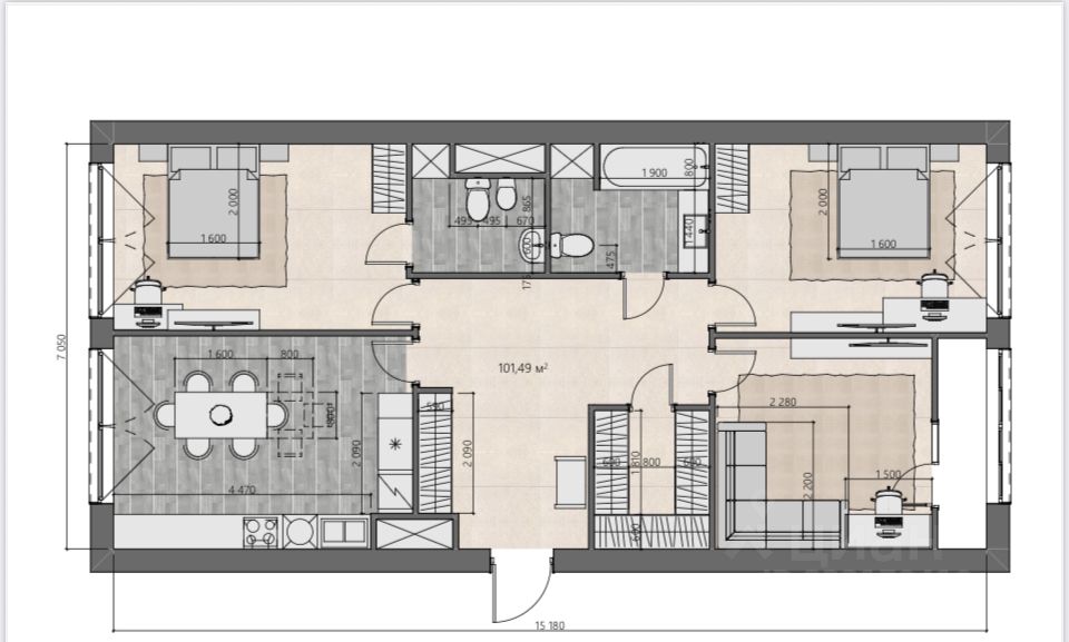 Продажа 3-комн квартиры на вторичном рынке Маломосковская улица, 14
