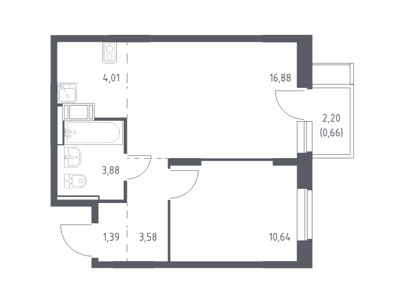 Продажа 1-комн квартиры в новостройке Юрлово д., Пятницкая ул.,  к. 2.1