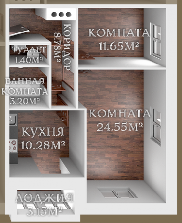 Планировка ЖК 31 квартал, 36.2 м2