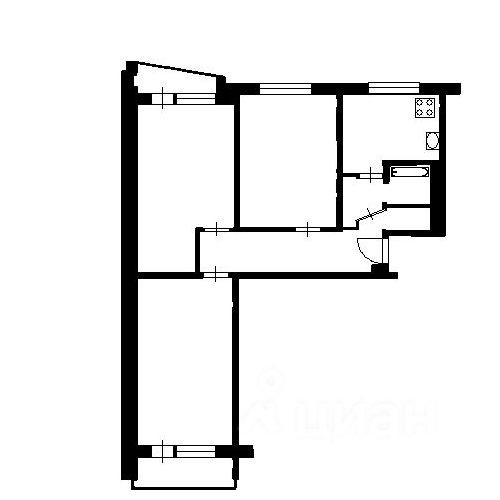 3-комн квартира улица Маршала Бирюзова, 43