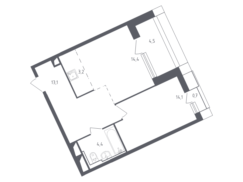 Продажа 1-комн квартиры в новостройке Раздоры д., Мякининское ш.,  к. 19