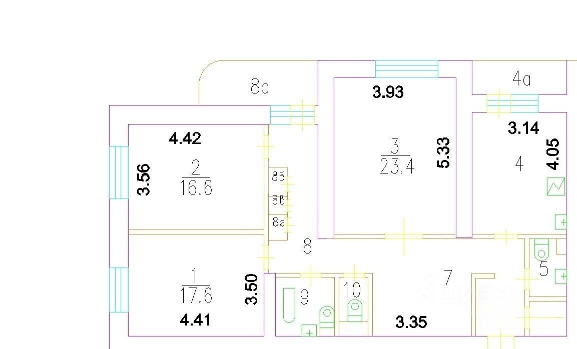 Продажа 3-комн квартиры на вторичном рынке переулок 1-й Тружеников,  д. 17