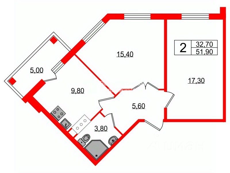 Продажа 2-комн квартиры на вторичном рынке пос. Шушары, Московское шоссе, 246А