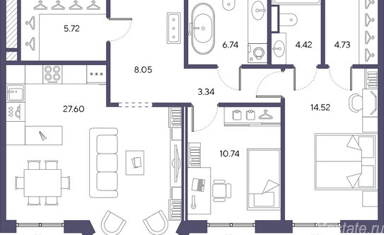 Продажа 2-комн квартиры на вторичном рынке Большой ВО пр-кт,  д. 67к2