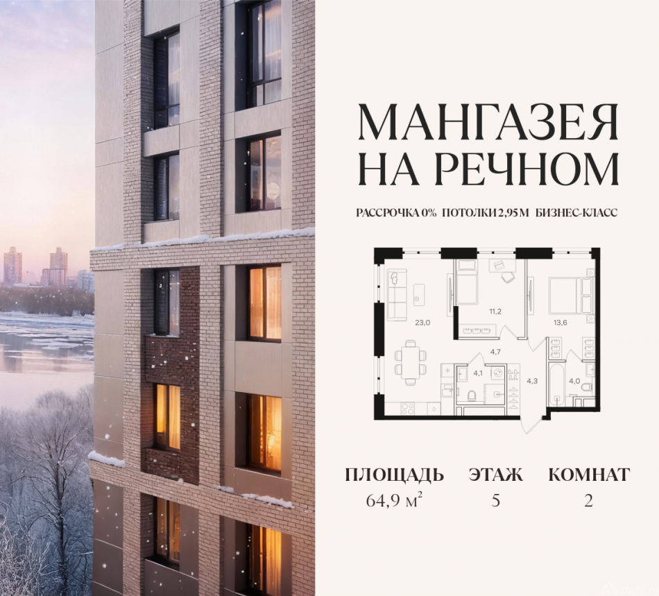 Продажа 2-комн квартиры в новостройке Ленинградское шоссе, 57с19