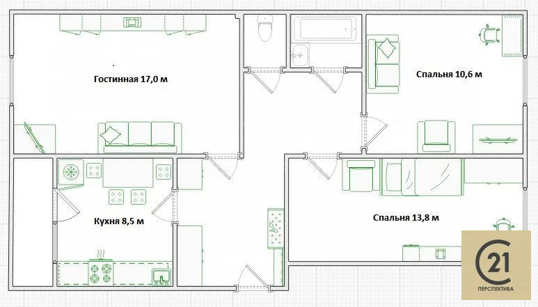 3-комн квартира Октябрьский, улица Ленина,  д. 40