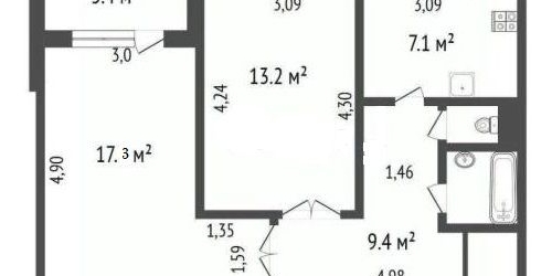 2-комн квартира улица Олеко Дундича, 19К4