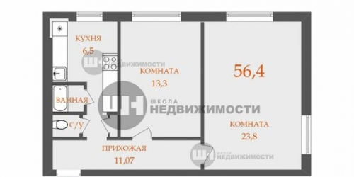 2-комн квартира Бабушкина ул,  д. 27