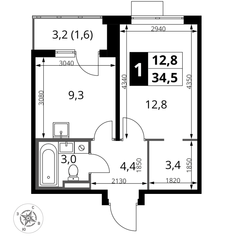 Продажа 1-комн квартиры в новостройке Сапроново д., Калиновая ул.,  к. 3
