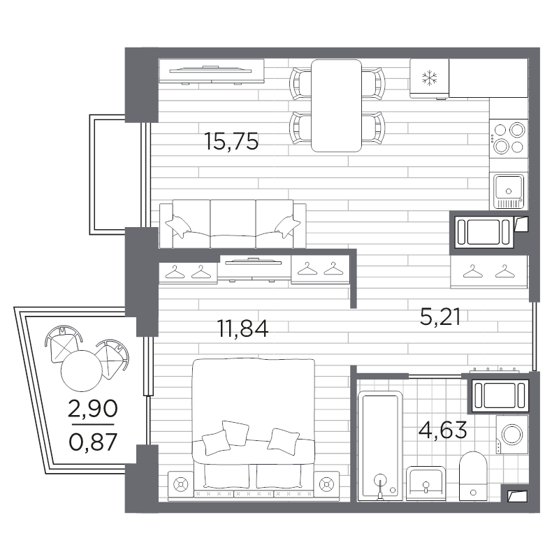 Продажа 1-комн квартиры в новостройке Санкт-Петербург г., Полюстровский пр-кт,  к. 3