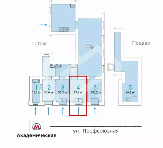 Аренда торгового помещения Профсоюзная ул