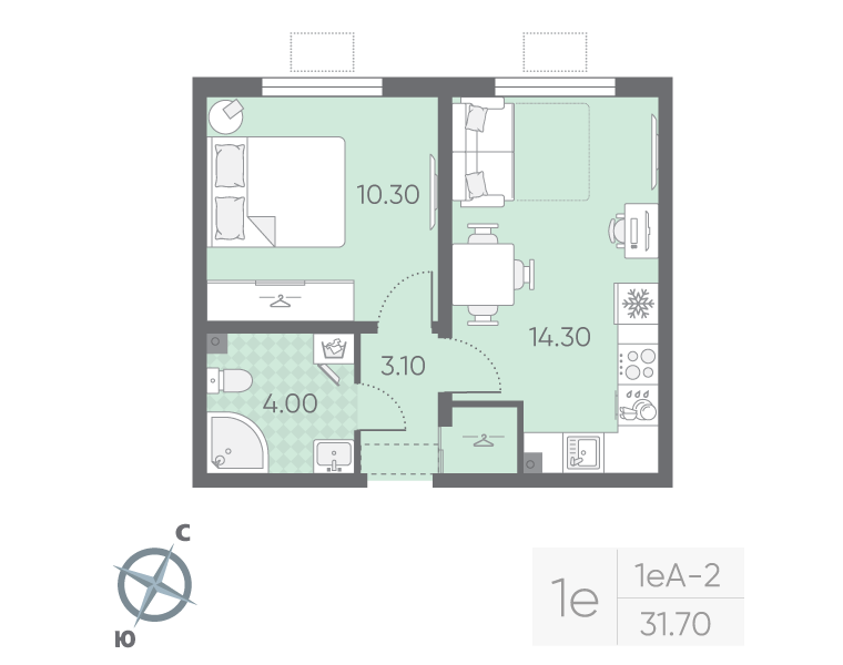 Продажа 1-комн квартиры в новостройке Санкт-Петербург г., Пискаревский пр-кт,  к. 13