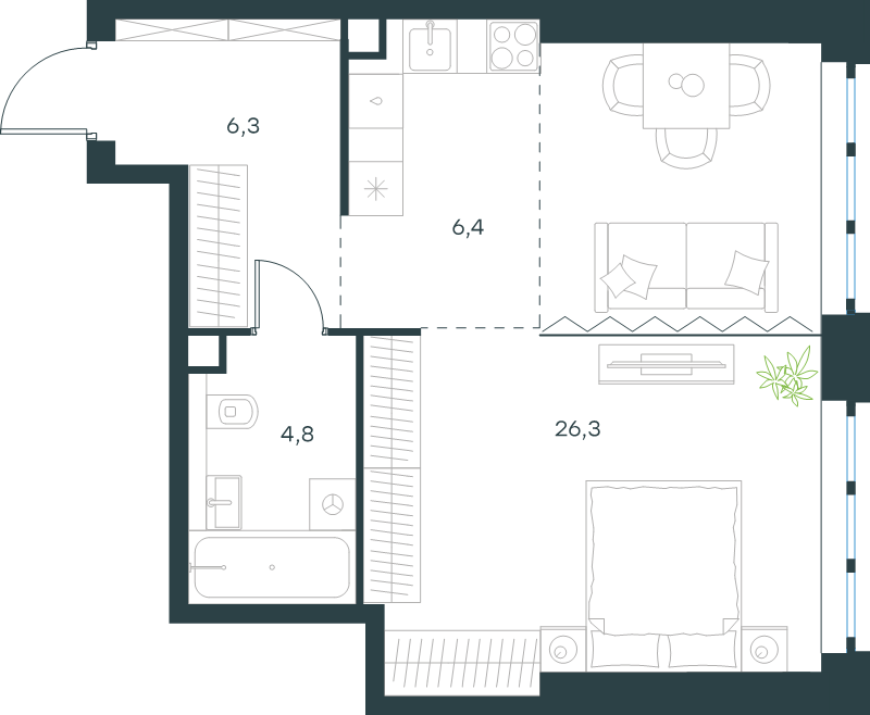 Продажа студии Южнопортовая ул,  к. 10
