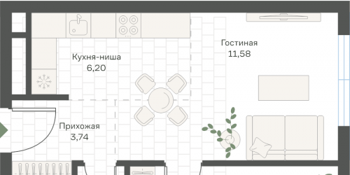 1-комн квартира Москва г., Кржижановского ул.,  к. 5