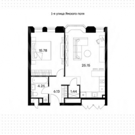 Продажа 1-комн квартиры на вторичном рынке Ямского Поля 1-я ул,  д. 28 с13
